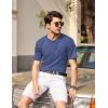 imageCOOFANDY Mens Henley Shirts Short Sleeve Casual Basic Tee Summer Button Henley Soild T ShirtsDeep Blue