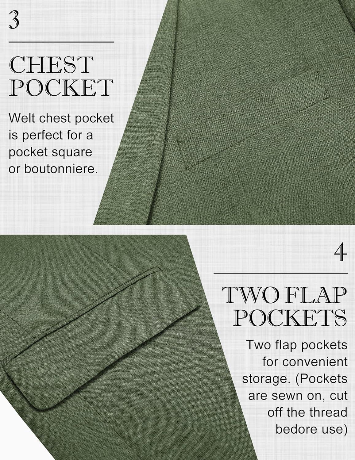 imageCOOFANDY Mens Blazer Casual Sport Coats Two Buttons Lightweight Suit JacketArmy Green