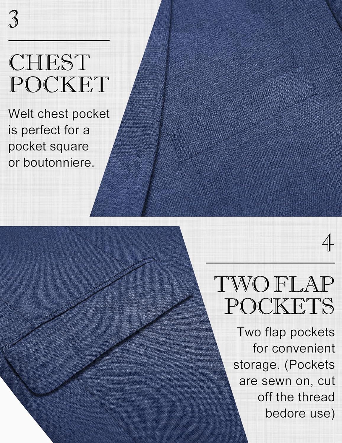 imageCOOFANDY Mens Blazer Casual Sport Coats Two Buttons Lightweight Suit JacketNavy Blue