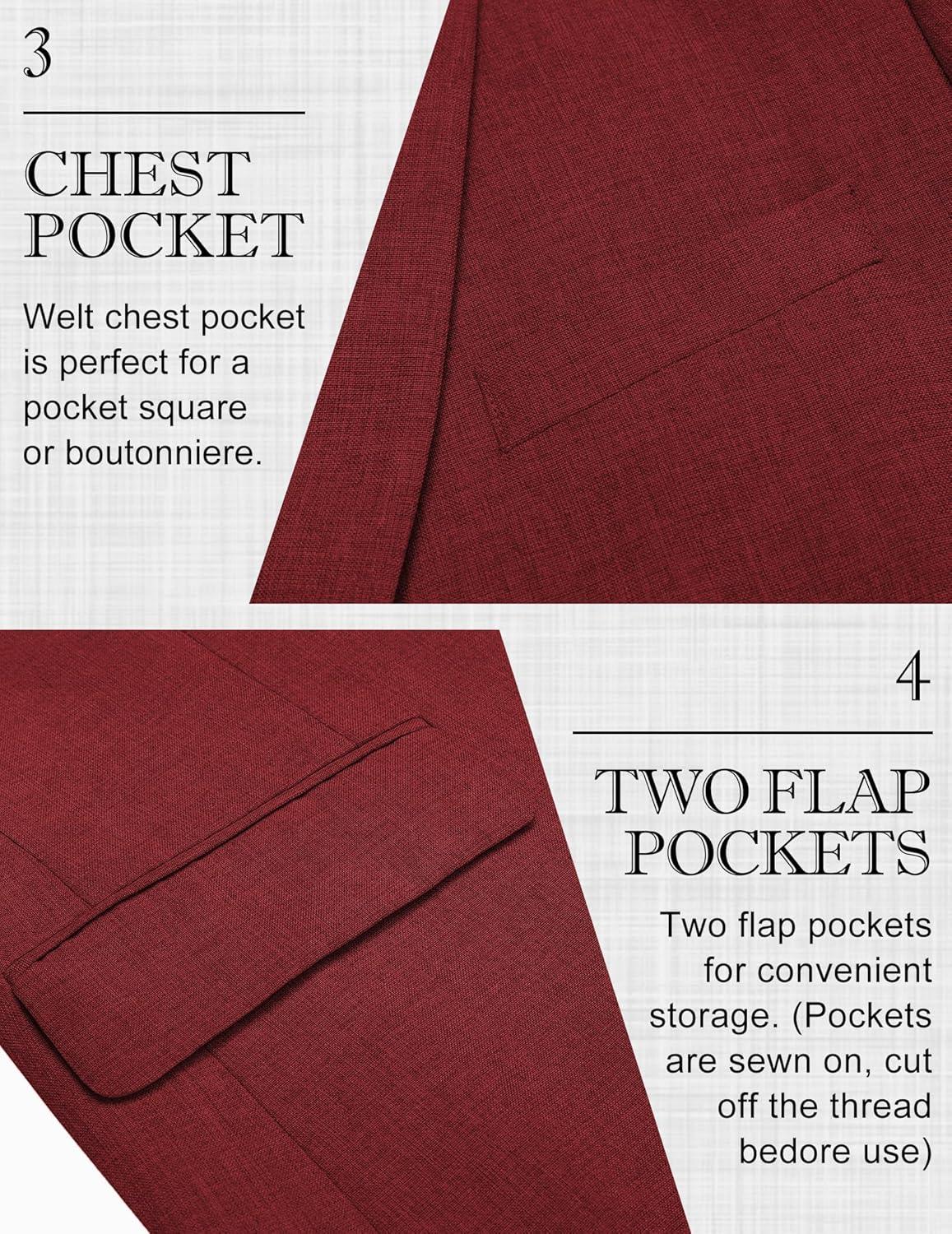 imageCOOFANDY Mens Blazer Casual Sport Coats Two Buttons Lightweight Suit JacketRed