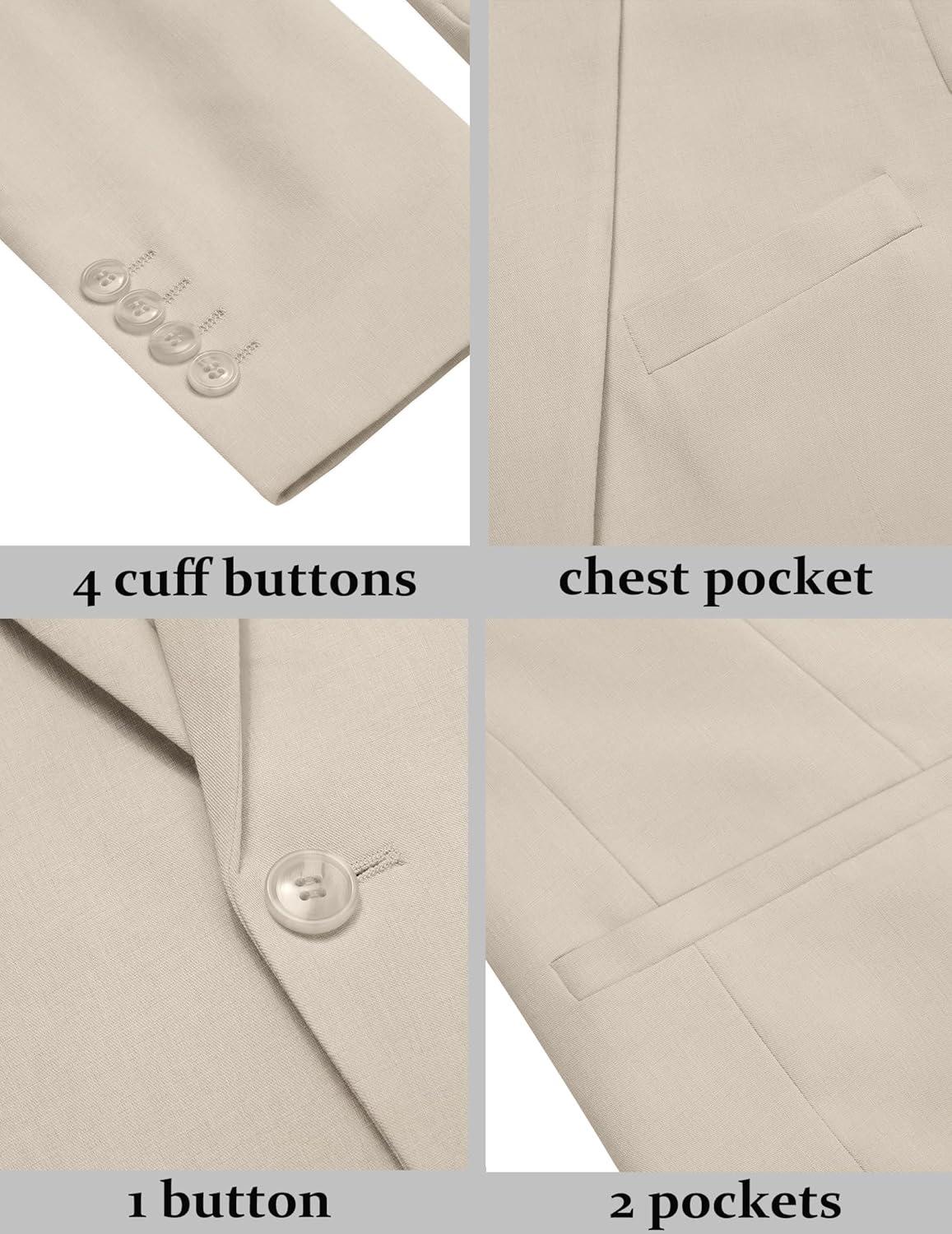 imageCOOFANDY Mens Blazer Casual Suit Jacket Slim Fit One Button Sport Coats Lightweight Sports JacketBeige