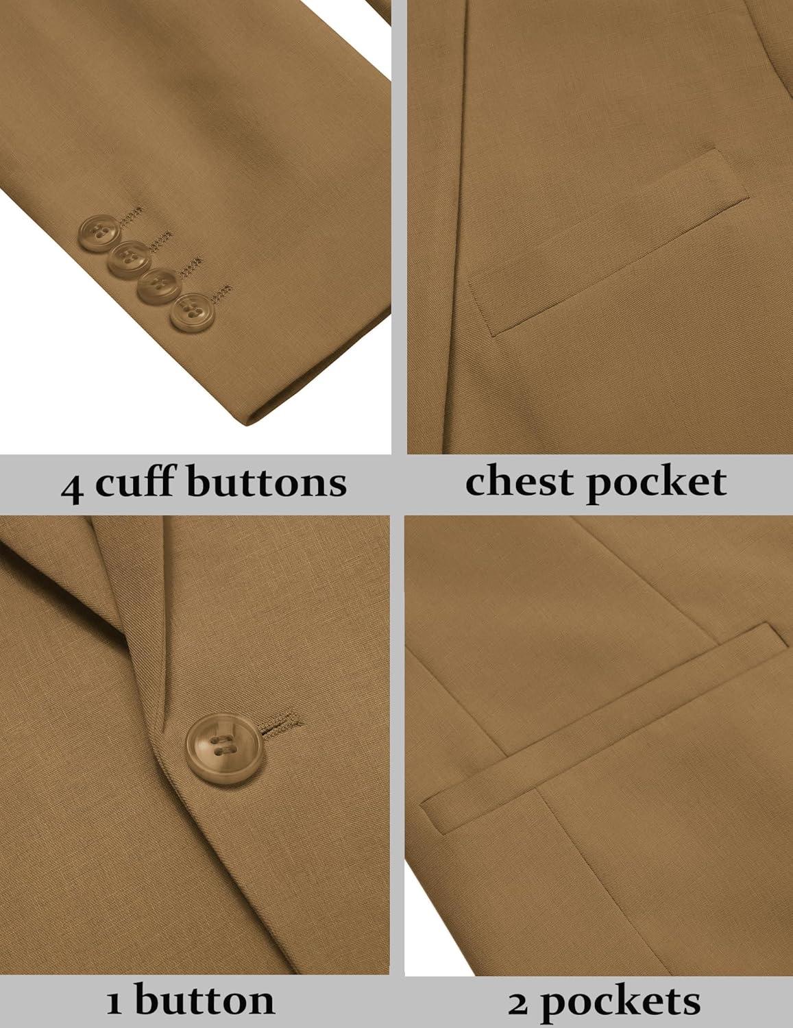 imageCOOFANDY Mens Blazer Casual Suit Jacket Slim Fit One Button Sport Coats Lightweight Sports JacketBrown