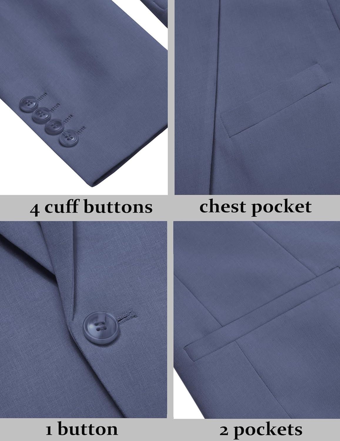 imageCOOFANDY Mens Blazer Casual Suit Jacket Slim Fit One Button Sport Coats Lightweight Sports JacketGrey Blue