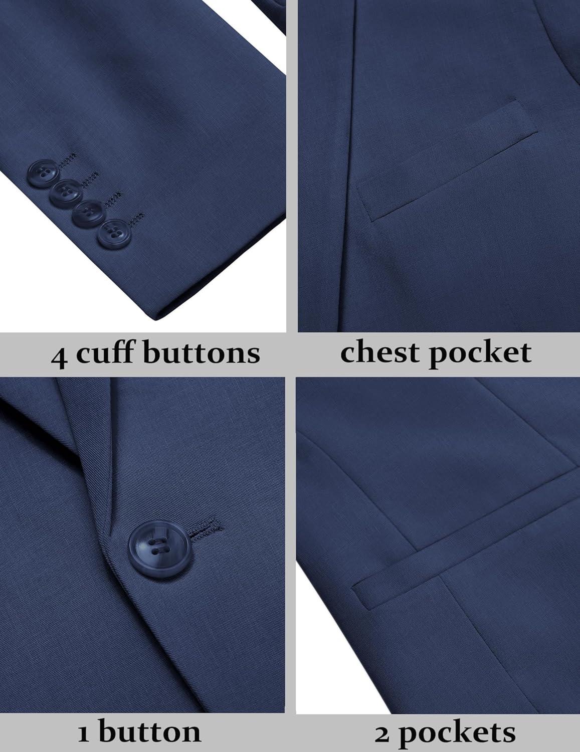 imageCOOFANDY Mens Blazer Casual Suit Jacket Slim Fit One Button Sport Coats Lightweight Sports JacketNavy Blue