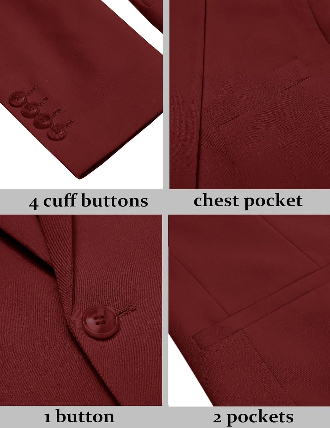 imageCOOFANDY Mens Blazer Casual Suit Jacket Slim Fit One Button Sport Coats Lightweight Sports JacketWine Red