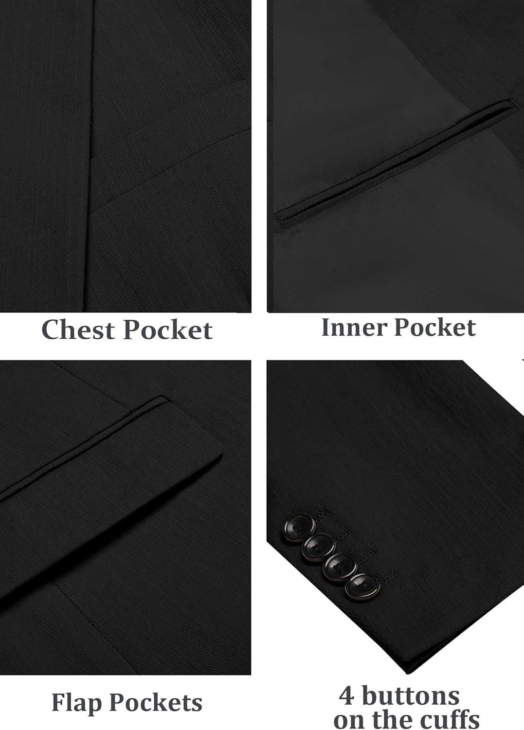 imageCOOFANDY Mens Casual Blazer Lightweight Slim Fit Suit Jacket Two Button Cotton Sport CoatsBlack