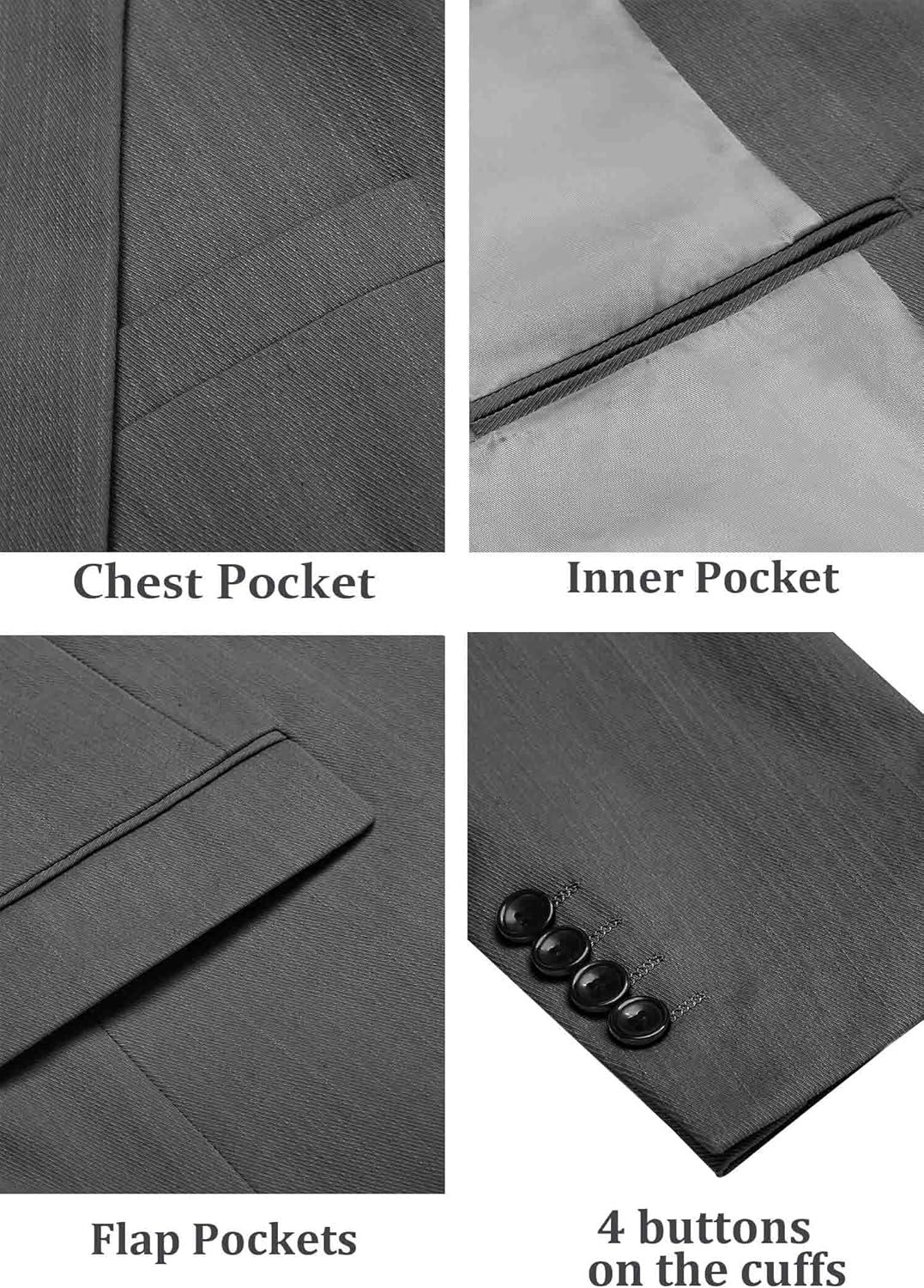 imageCOOFANDY Mens Casual Blazer Lightweight Slim Fit Suit Jacket Two Button Cotton Sport CoatsGray