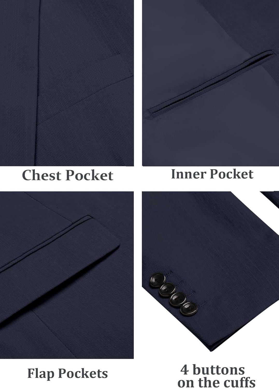 imageCOOFANDY Mens Casual Blazer Lightweight Slim Fit Suit Jacket Two Button Cotton Sport CoatsNavy Blue