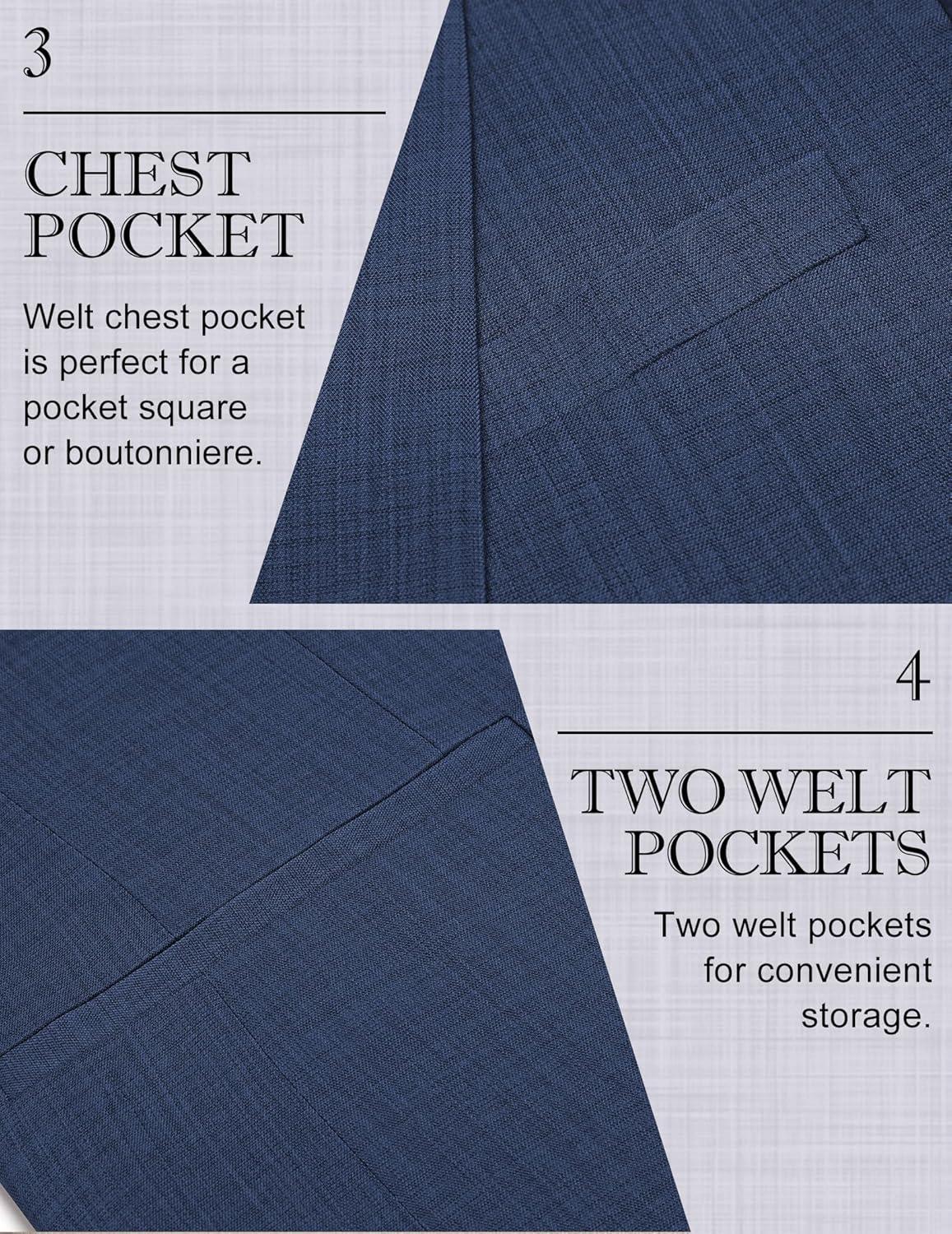 imageCOOFANDY Mens Casual Blazer Slim Fit Lightweight Sport Coat One Button Suit JacketNavy