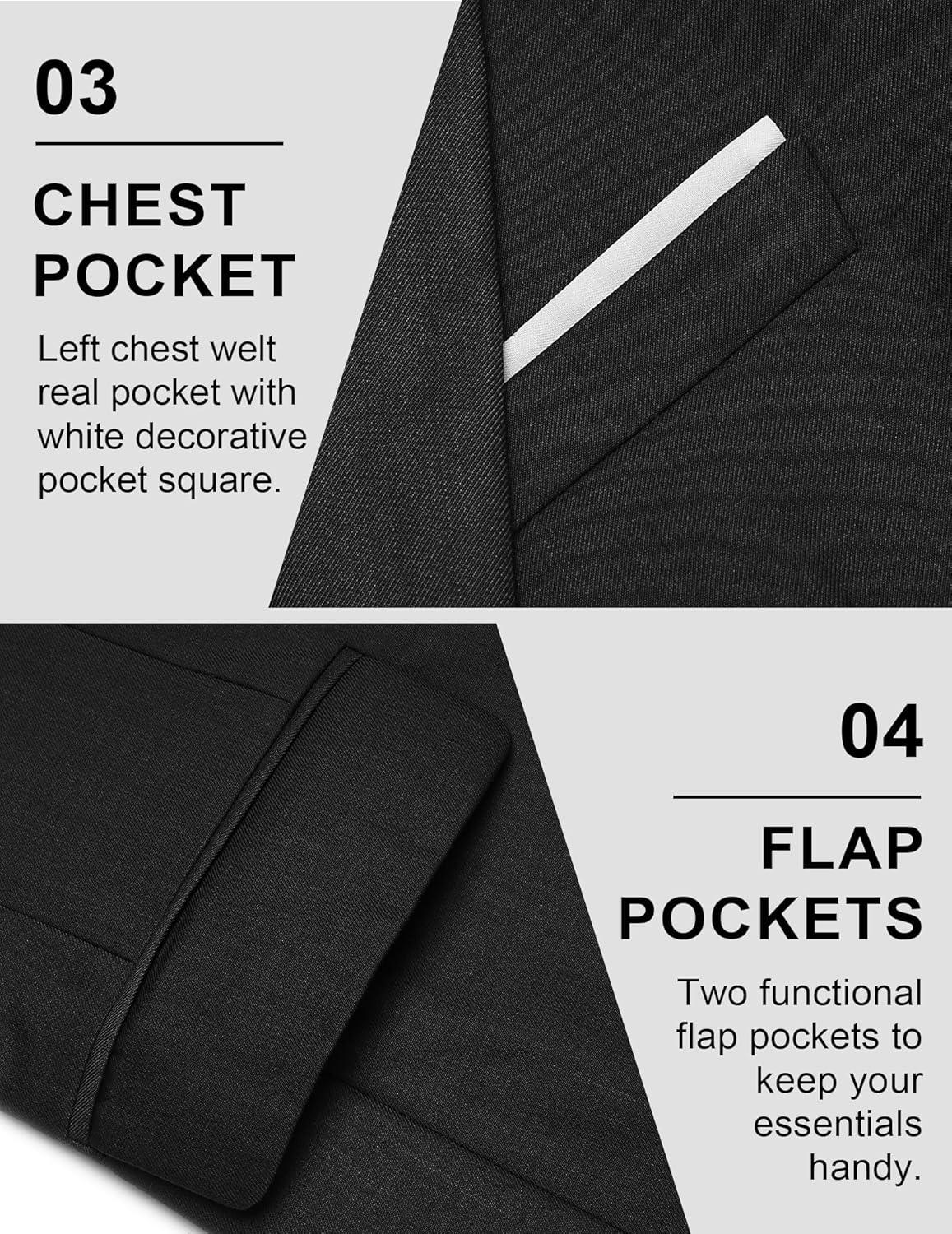 imageCOOFANDY Mens Casual Blazer Slim Fit Sport Coats One Button Business Suit JacketBlack