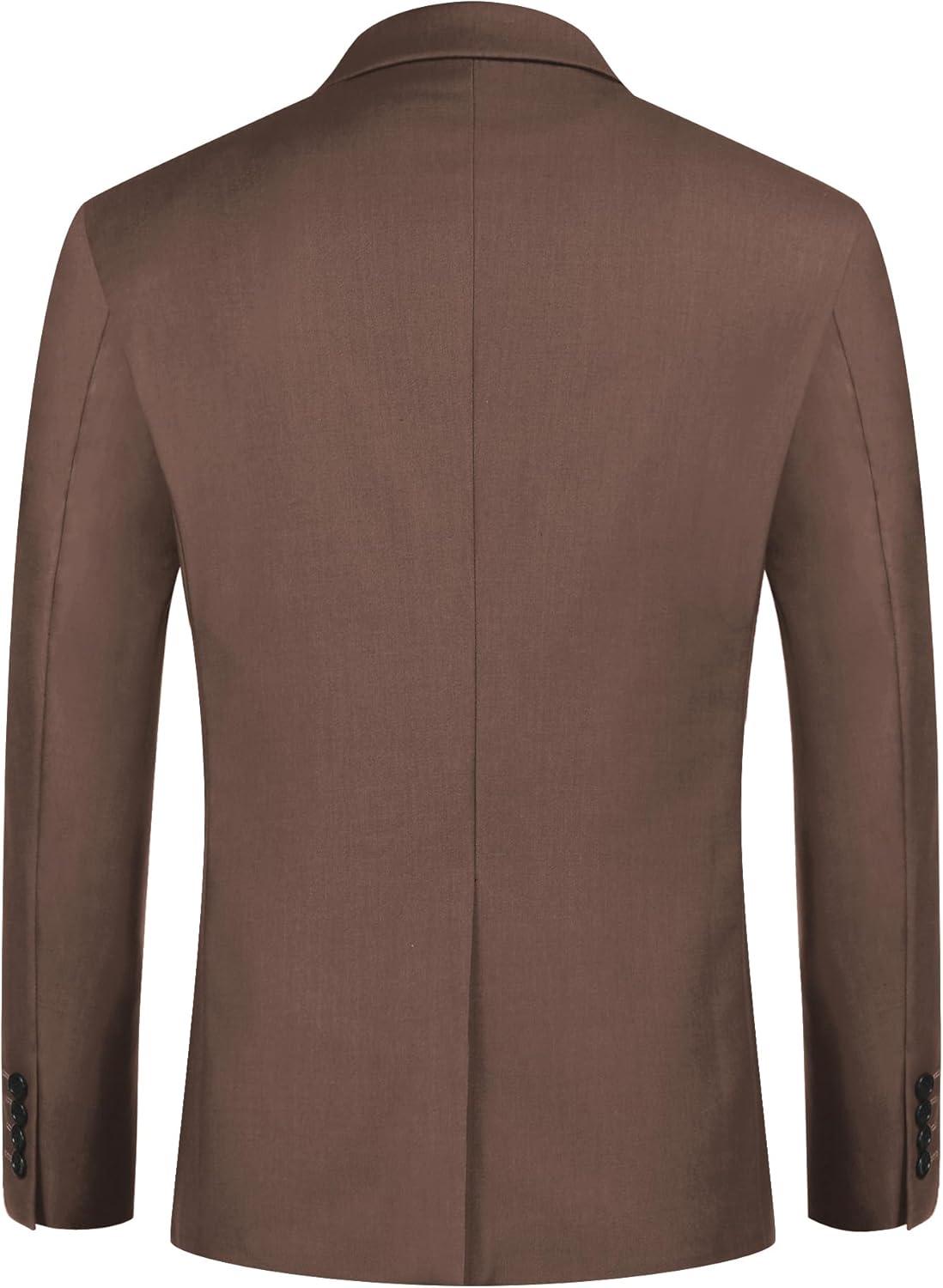 imageCOOFANDY Mens Casual Blazer Slim Fit Sport Coats One Button Business Suit JacketBrown