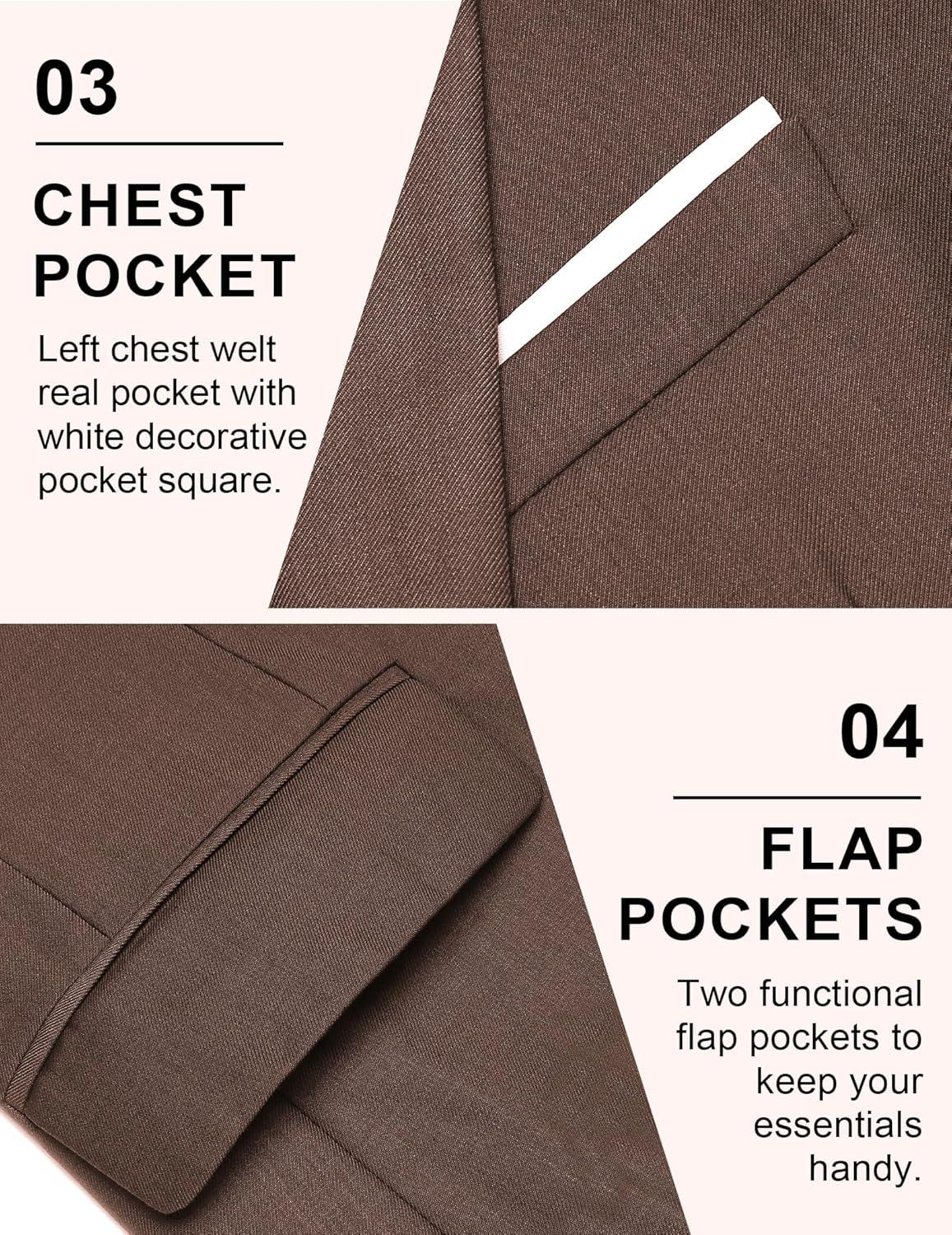 imageCOOFANDY Mens Casual Blazer Slim Fit Sport Coats One Button Business Suit JacketBrown