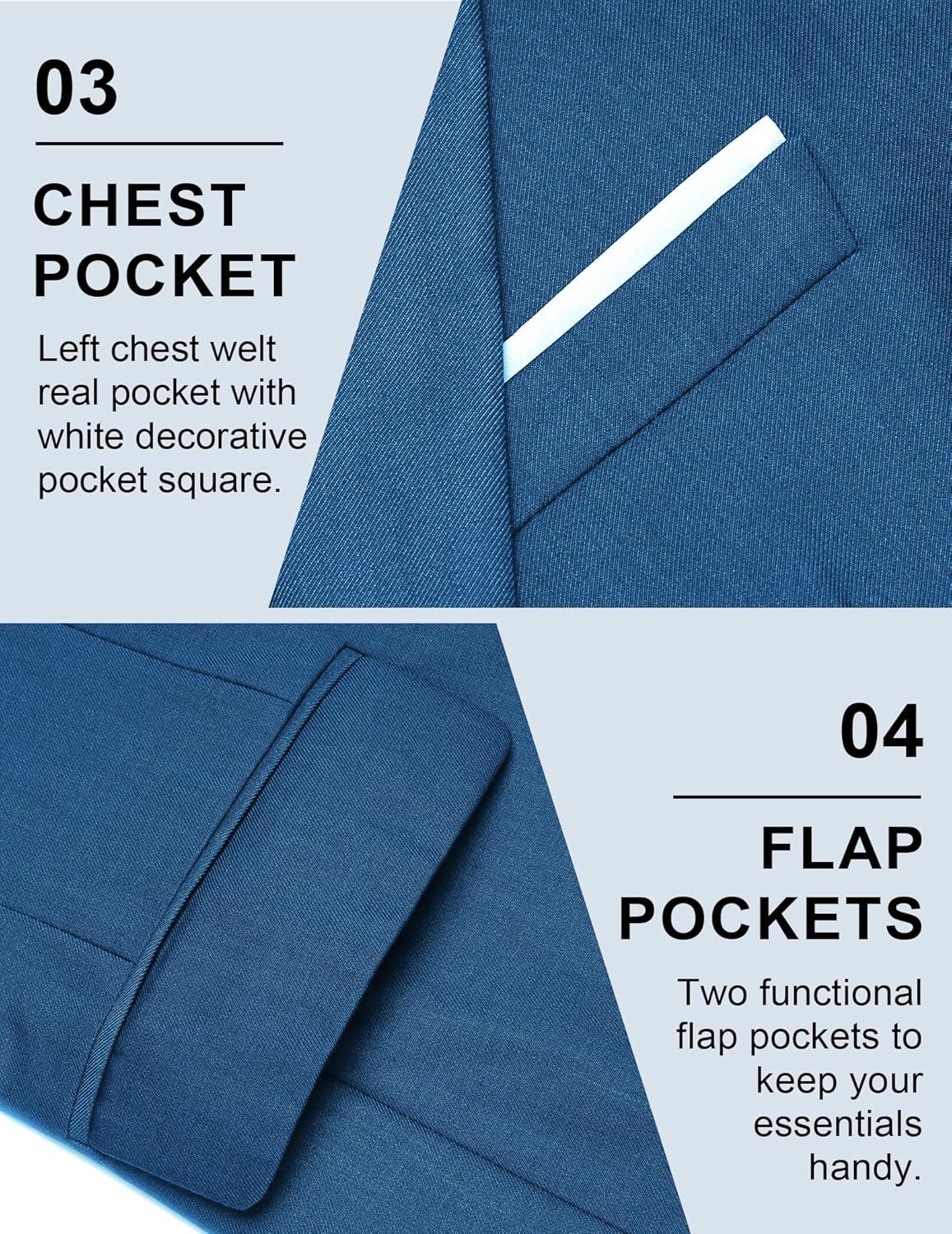 imageCOOFANDY Mens Casual Blazer Slim Fit Sport Coats One Button Business Suit JacketDark Blue