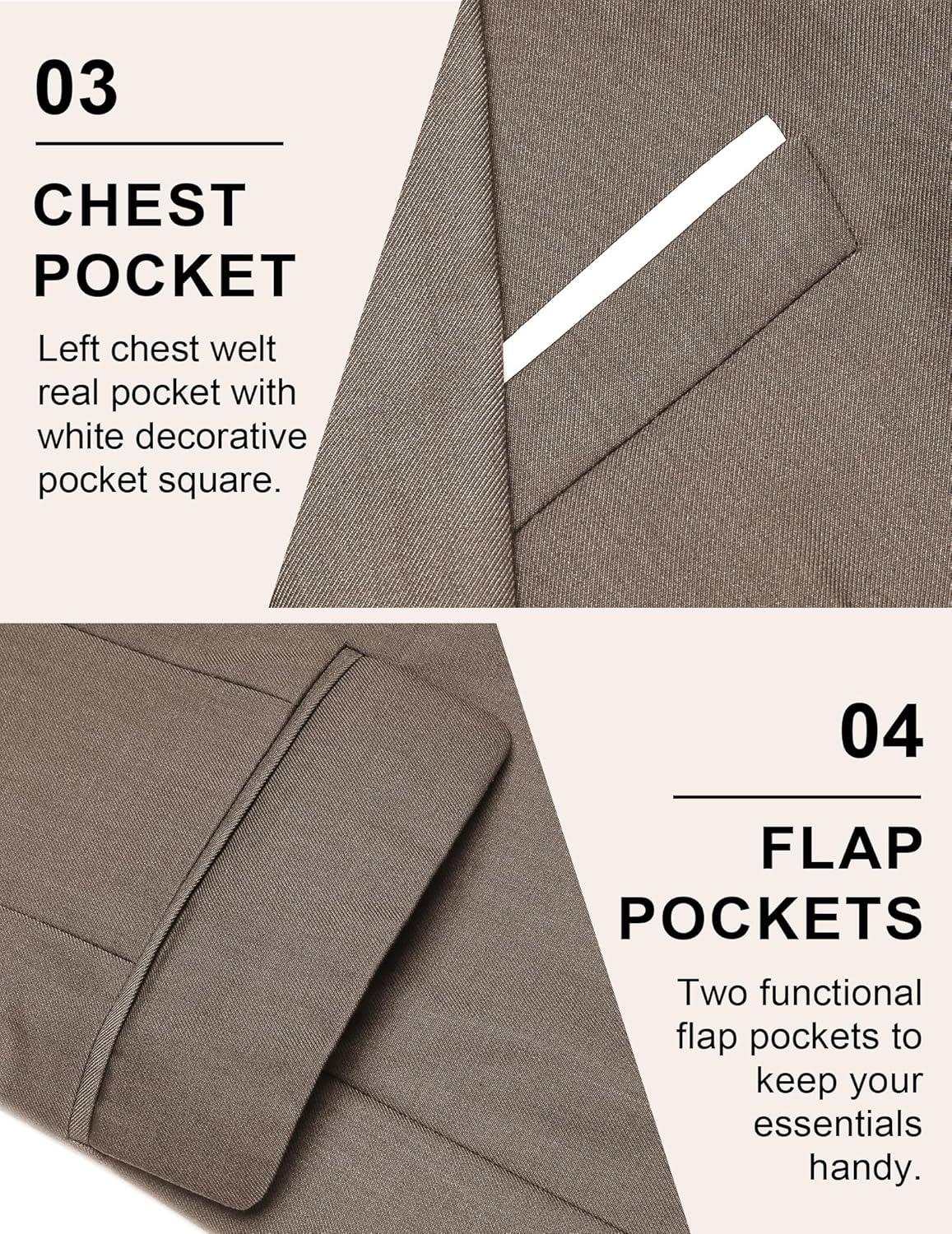 imageCOOFANDY Mens Casual Blazer Slim Fit Sport Coats One Button Business Suit JacketKhaki