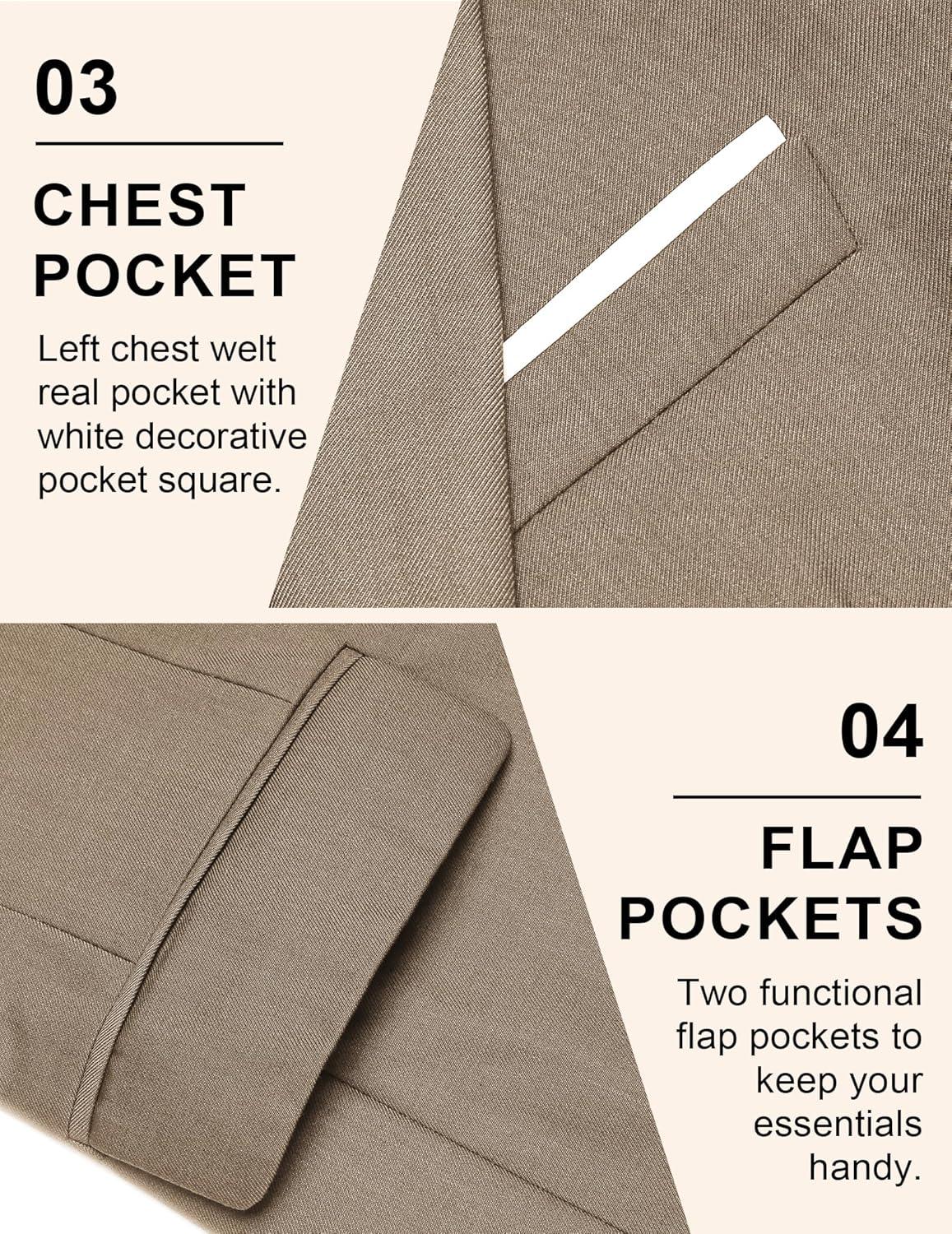 imageCOOFANDY Mens Casual Blazer Slim Fit Sport Coats One Button Business Suit JacketLight Khaki