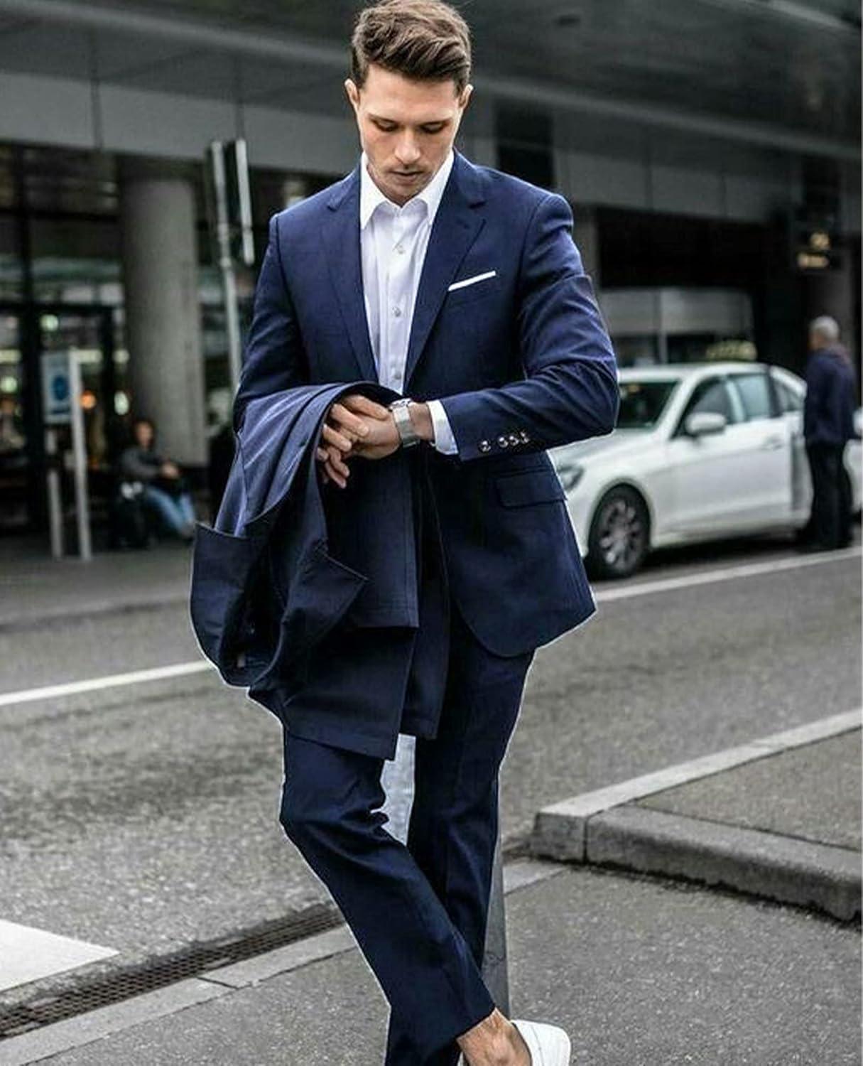 imageCOOFANDY Mens Casual Blazer Slim Fit Sport Coats One Button Business Suit JacketRoyal Blue