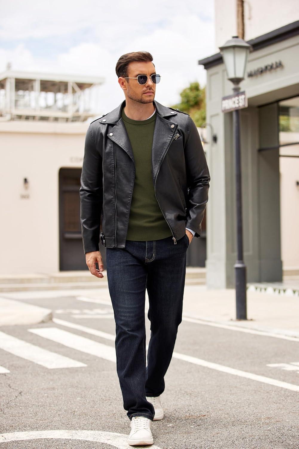 imageCOOFANDY Mens Crewneck Sweater Dress Long Sleeve Pullover Sweater Knit Lightweight SweatersDark Green