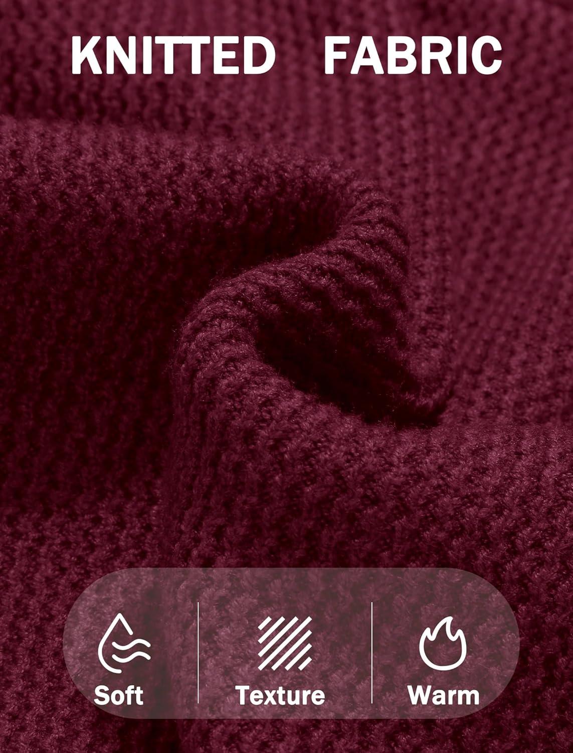 imageCOOFANDY Mens Crewneck Sweater Dress Long Sleeve Pullover Sweater Knit Lightweight SweatersDark Red