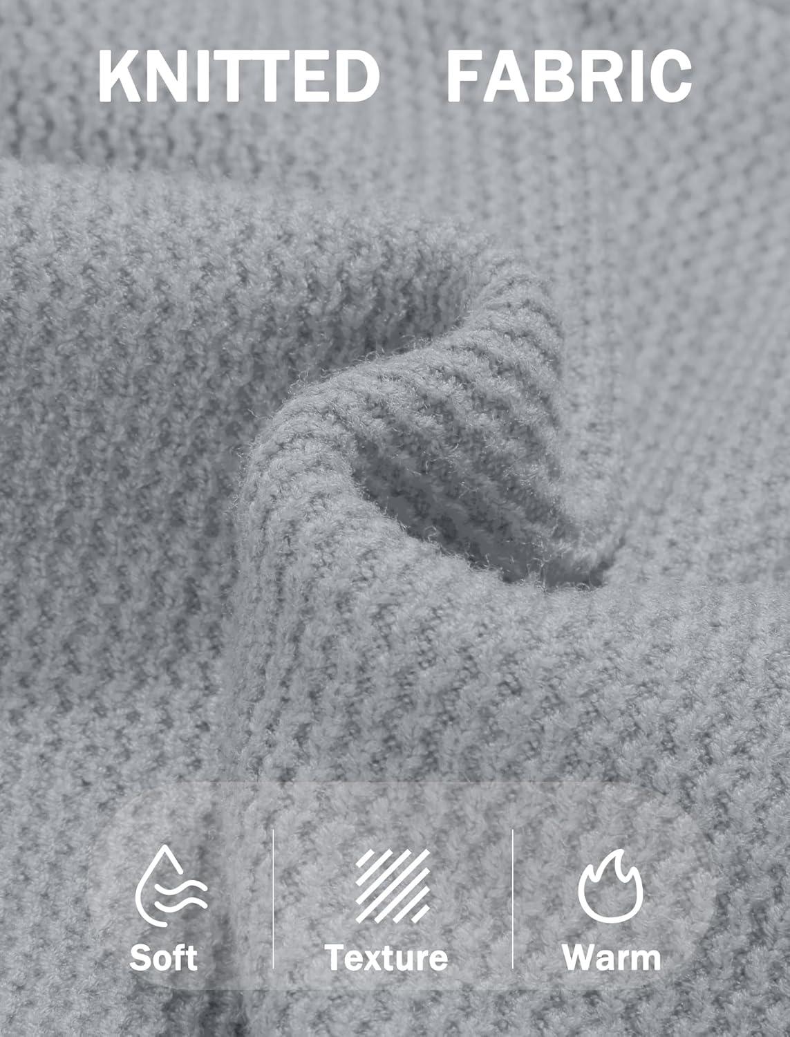 imageCOOFANDY Mens Crewneck Sweater Dress Long Sleeve Pullover Sweater Knit Lightweight SweatersLight Grey