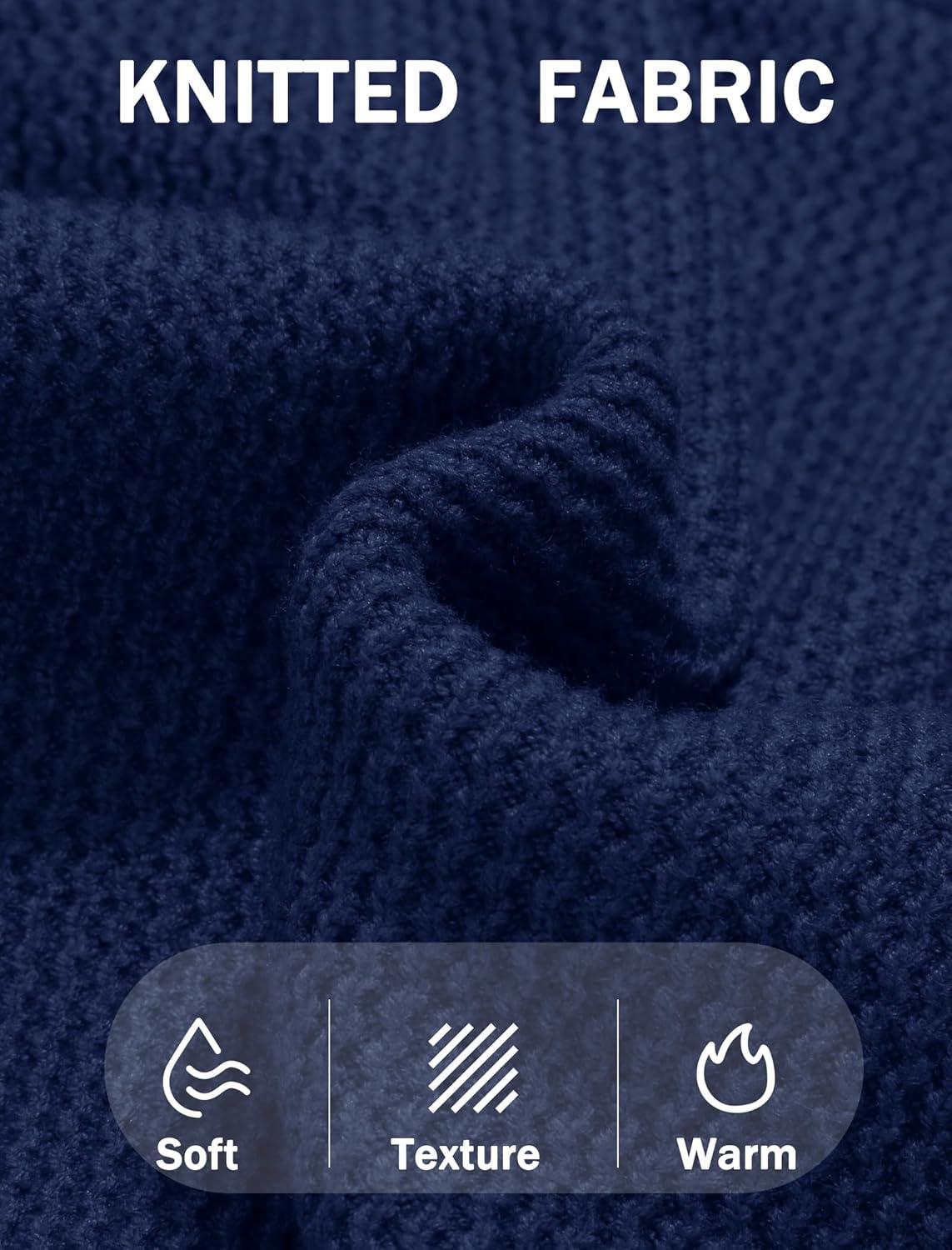 imageCOOFANDY Mens Crewneck Sweater Dress Long Sleeve Pullover Sweater Knit Lightweight SweatersNavy Blue