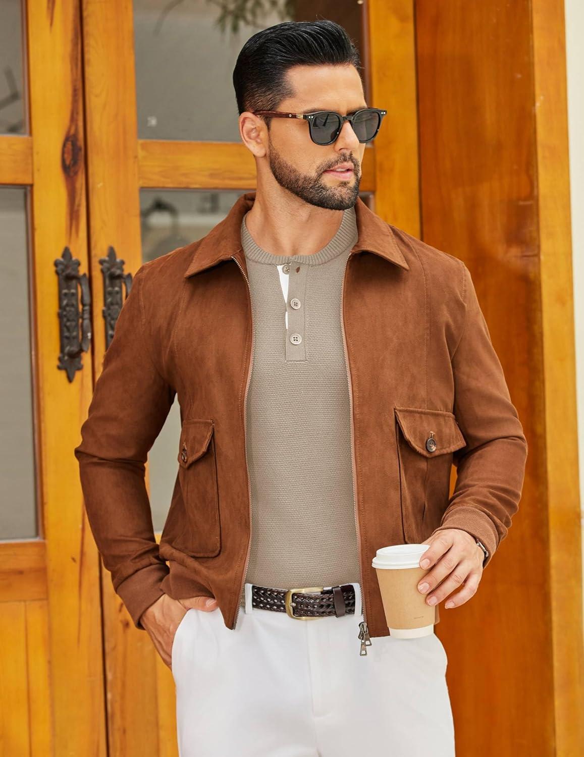 imageCOOFANDY Mens Henley Sweater Long Sleeve Textured Pullover Sweaters Casual Button Crewneck Knit SweaterLight Khaki