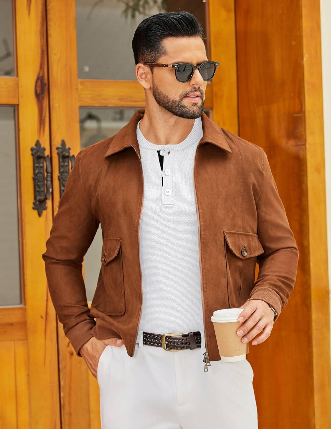 imageCOOFANDY Mens Henley Sweater Long Sleeve Textured Pullover Sweaters Casual Button Crewneck Knit SweaterWhite