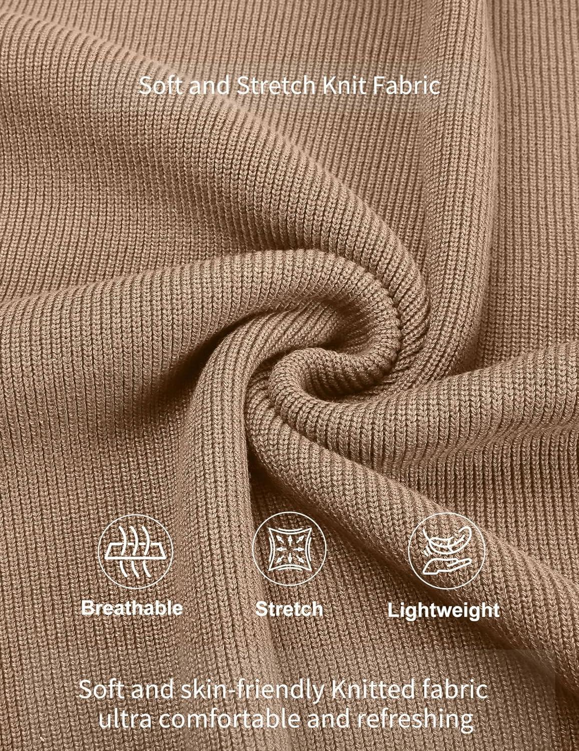 imageCOOFANDY Mens Knit Polo Sweater Long Sleeve Polo Sweaters Casual Knitted Button Collar Pullover SweaterDark Khaki