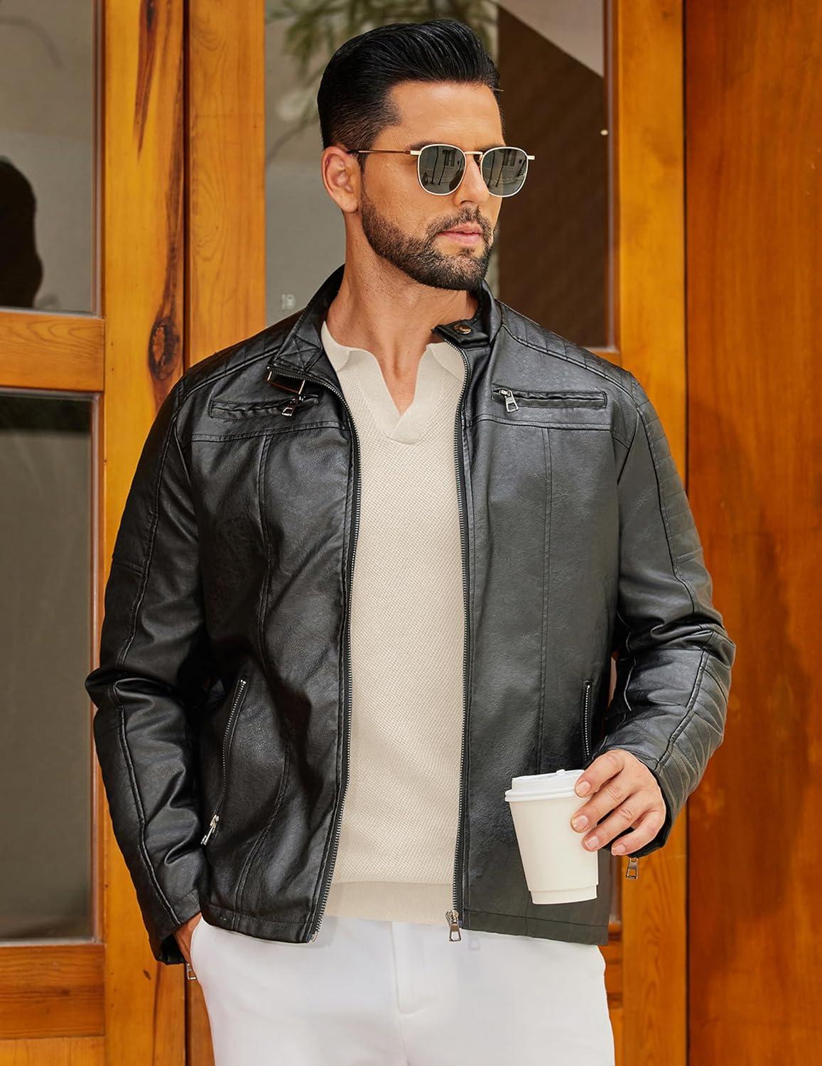 imageCOOFANDY Mens Knit Polo Sweater Long Sleeve VNeck Pullover Sweaters Casual Collared Ribbed Knitted PolosBeige