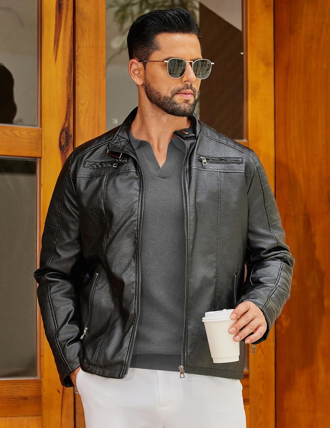 imageCOOFANDY Mens Knit Polo Sweater Long Sleeve VNeck Pullover Sweaters Casual Collared Ribbed Knitted PolosDark Grey