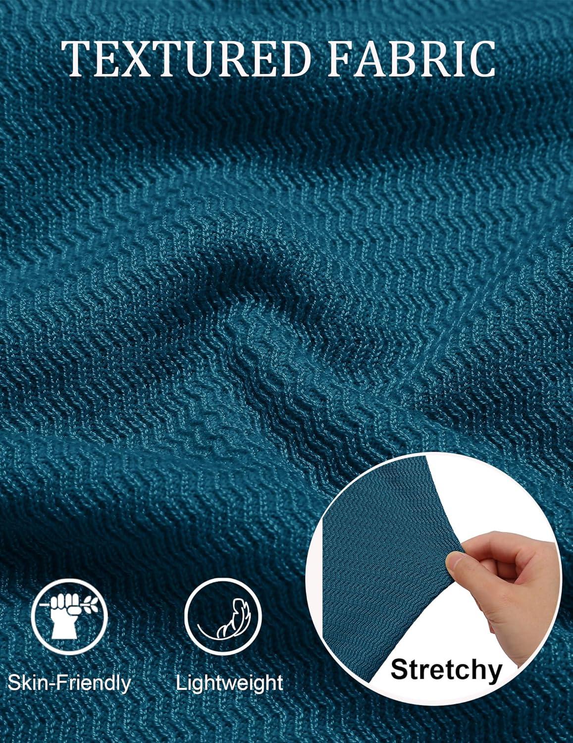 imageCOOFANDY Mens Knit Polo Sweater VNeck Long Sleeve Textured Lightweight Casual Dress Pullover Fall SweatersPeacock Blue