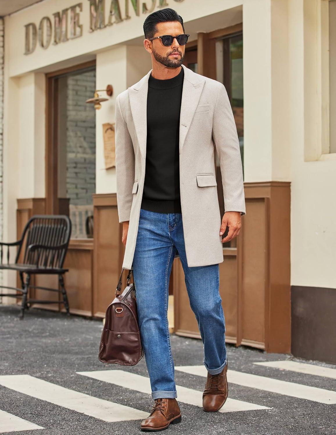 imageCOOFANDY Mens Mock Turtleneck Ribbed Knit Pullover Sweater Casual Lightweight Slim fit Dress SweaterBlack