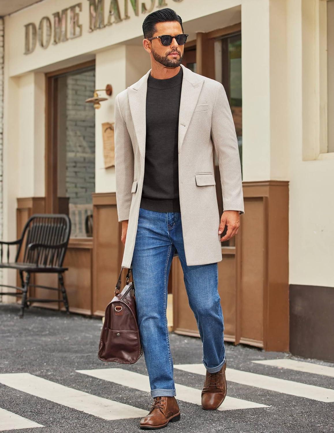 imageCOOFANDY Mens Mock Turtleneck Ribbed Knit Pullover Sweater Casual Lightweight Slim fit Dress SweaterDark Grey