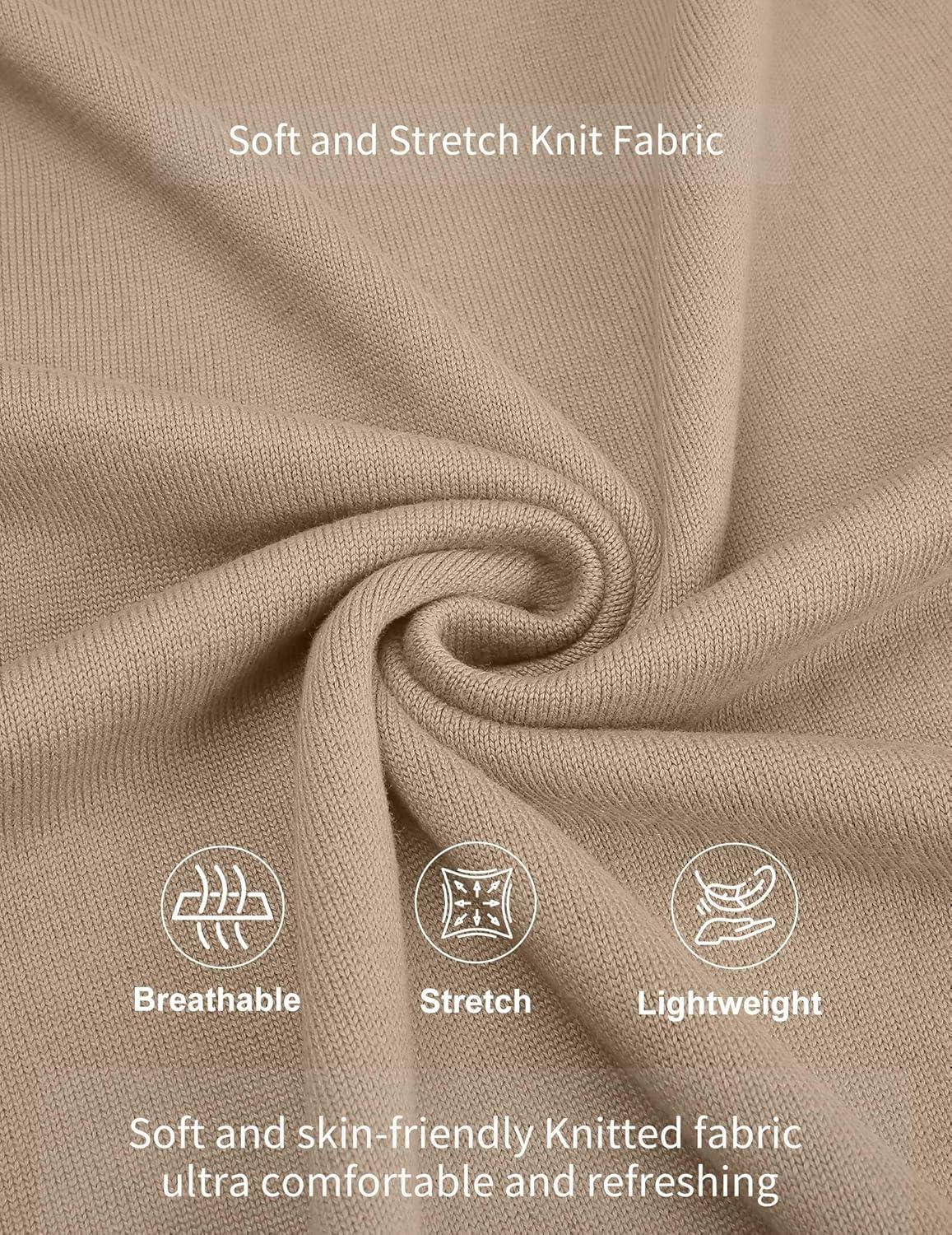 imageCOOFANDY Mens Mock Turtleneck Ribbed Knit Pullover Sweater Casual Lightweight Slim fit Dress SweaterLight Khaki