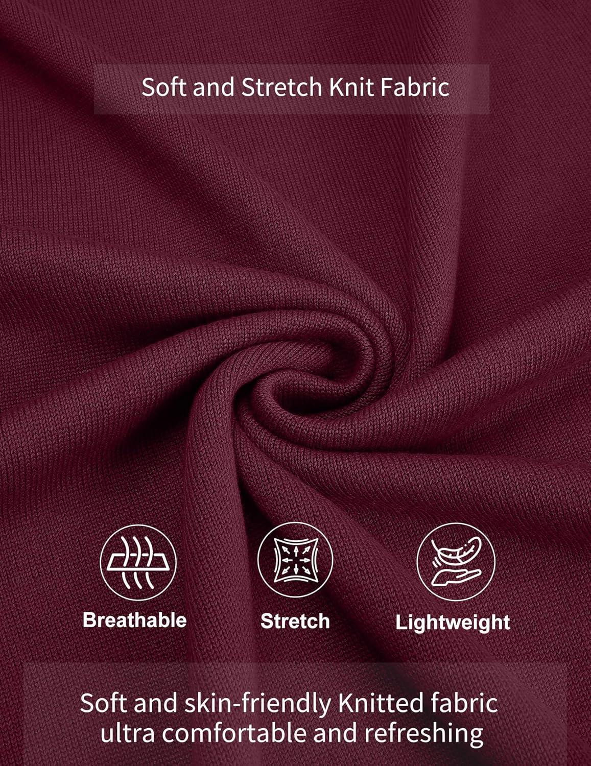 imageCOOFANDY Mens Mock Turtleneck Ribbed Knit Pullover Sweater Casual Lightweight Slim fit Dress SweaterWine Red