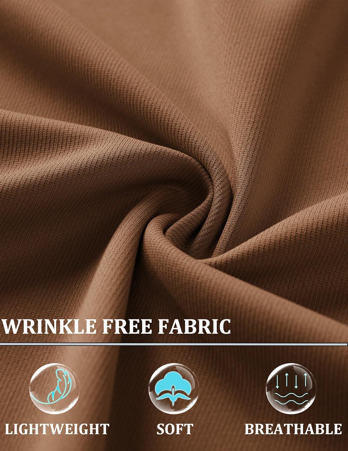 imageCOOFANDY Mens Polo Shirts 2025 Long Sleeve Casual Golf Shirts Light Weight Moisture Wicking Pullover ShirtsBrown