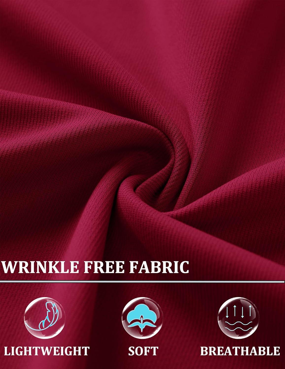 imageCOOFANDY Mens Polo Shirts 2025 Long Sleeve Casual Golf Shirts Light Weight Moisture Wicking Pullover ShirtsWine Red