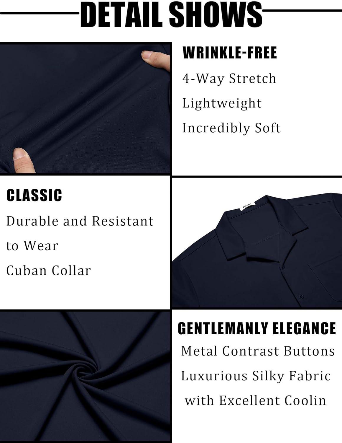 imageCOOFANDY Mens Short Sleeve Dress Shirts Button Down Untucked Wrinkle Free Shirts Casual Summer Shirt with PocketBlackberry