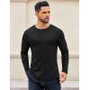 imageCOOFANDY Crewneck Sweaters for Men Slim Fit Long Sleeve Pullover Sweater Ribbed Knitted Lightweight TopsAll Black