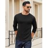 imageCOOFANDY Crewneck Sweaters for Men Slim Fit Long Sleeve Pullover Sweater Ribbed Knitted Lightweight TopsAll Black