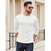 imageCOOFANDY Crewneck Sweaters for Men Slim Fit Long Sleeve Pullover Sweater Ribbed Knitted Lightweight TopsAll White
