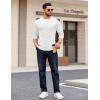 imageCOOFANDY Crewneck Sweaters for Men Slim Fit Long Sleeve Pullover Sweater Ribbed Knitted Lightweight TopsAll White