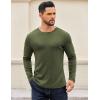 imageCOOFANDY Crewneck Sweaters for Men Slim Fit Long Sleeve Pullover Sweater Ribbed Knitted Lightweight TopsArmy Green