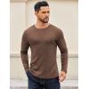 imageCOOFANDY Crewneck Sweaters for Men Slim Fit Long Sleeve Pullover Sweater Ribbed Knitted Lightweight TopsBrown