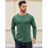 imageCOOFANDY Crewneck Sweaters for Men Slim Fit Long Sleeve Pullover Sweater Ribbed Knitted Lightweight TopsGreen