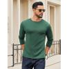 imageCOOFANDY Crewneck Sweaters for Men Slim Fit Long Sleeve Pullover Sweater Ribbed Knitted Lightweight TopsGreen