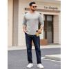 imageCOOFANDY Crewneck Sweaters for Men Slim Fit Long Sleeve Pullover Sweater Ribbed Knitted Lightweight TopsLight Grey