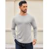 imageCOOFANDY Crewneck Sweaters for Men Slim Fit Long Sleeve Pullover Sweater Ribbed Knitted Lightweight TopsLight Grey