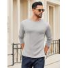 imageCOOFANDY Crewneck Sweaters for Men Slim Fit Long Sleeve Pullover Sweater Ribbed Knitted Lightweight TopsLight Grey