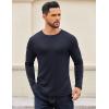 imageCOOFANDY Crewneck Sweaters for Men Slim Fit Long Sleeve Pullover Sweater Ribbed Knitted Lightweight TopsNavy Blue