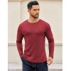 imageCOOFANDY Crewneck Sweaters for Men Slim Fit Long Sleeve Pullover Sweater Ribbed Knitted Lightweight TopsRed